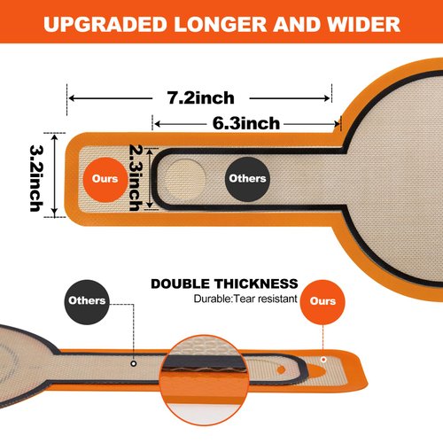 Silicone Bread Sling Oval and Round - Non-Stick & Easy Clean Reusable Oval Silicone Baking Mat for dutch oven. With Long Handles Sourdough Bread Baking mat tools supplier Liner,2 Orange Set