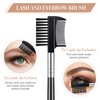 Skyley 4 Pieces Eyebrow Brush Eyelash Separator Brow Comb and Lash Spoolie Professional Eye Makeup Tools Metal Folding Lash Comb for Eyelash Black Double Head Eyelash Brush