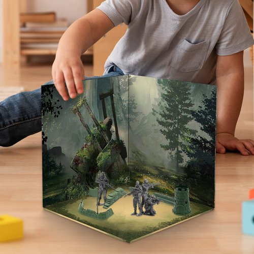 Menolana 1/12 Scale Backdrop Organizer Scene Display Vehicle Model Showcase Background for Action Figures Vehicle Scene Toy Diecast Car, Forest