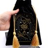 La Muci Velvet Tarot Card Bag - Drawstring Pouch for Tarot Deck Storage - Magic Black Heart Bag- Jewelry Storage & Gift Bag with Gold Tassel Drawstrings, 6.6 x 9 inches
