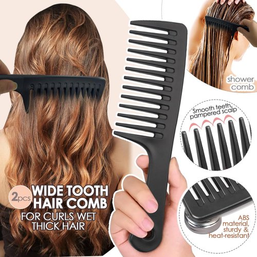 Hair Comb, Wide Tooth Comb, Rat Tail Fine Tooth Comb For Women Men Hair Parting Cutting, Wet Curly Hair Detangling (5PCS)