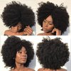 Kabadu 8pcs 120g/set Afro Kinky Curly Clip In Human Hair For Black Women Hair Extension 4B 4C Brazilian Virgin Human Hair Clip Ins for African American Natural Black Color(14inch)