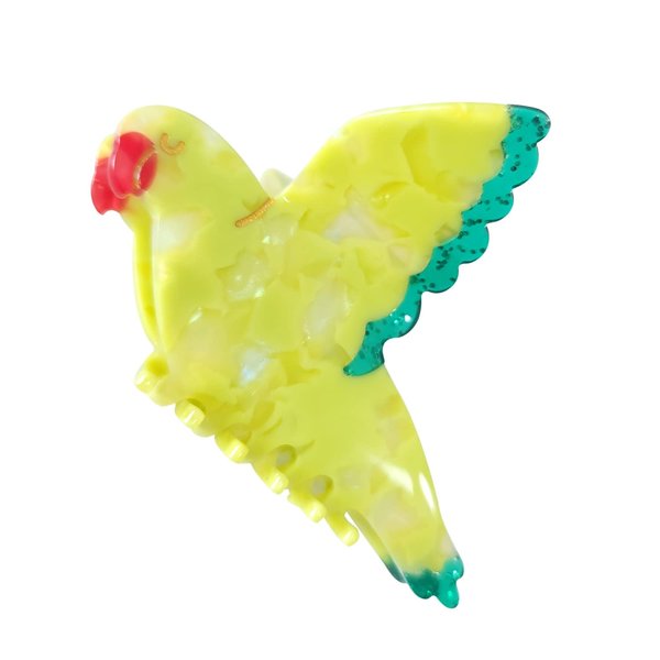 Green Budgie Claw Clips,Cellulose Acetate Hair Clips,Big Claw Clips for Women