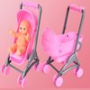 Mllxon Miniature Baby Doll Stroller,Baby Doll Carriage,Mini Baby Stroller Toy,Dollhouse Furniture Accessories