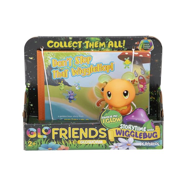 Playskool Glo Friends — Book with Glowing Social Emotional Learning Toy — Storytime with Wigglebug — for Ages 2+