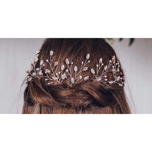 Denifery 3pcs Bridal Hair Pins Pearl Hair Pins Wedding Hair Pins Decretive Pins Wedding Hair Pins Flower Hair Pins Hair Accessories (Rose Gold)