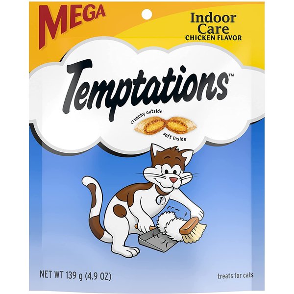 Whiskas Temptations indoor care Chicken Flavor Cat Treats 4.9 oz by Mars (3-Pack Bundle)
