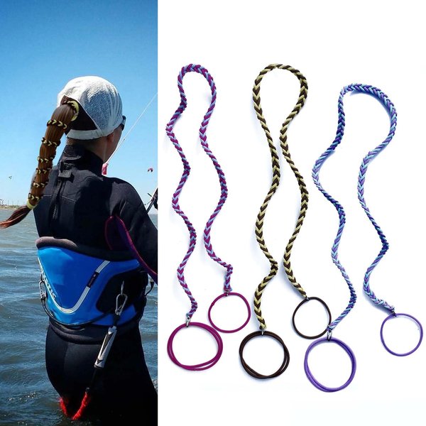 3 Packs 25" Colorful Elastic Hair Ties No Damage for Women, Ponytail Holders Hair Bands for Long Thick Curly Hair Ponytail Wrap Hair Tie for Wind Water Braided Hair Ties Scrunchies Keep Hair No Mess
