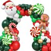 Christmas Balloon Garlands Arch Kit 161pcs with Red Green White Gold Balloons Candy Cane Swirl Gingerbread balloon Santa Claus Foil Balloons for Merry Xmas Friendsmas Party Decorations Party Supplies
