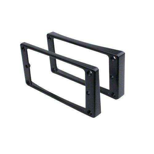 Guyker Curved Bottom Metal Humbucker Pickup Mounting Ring Set - Bridge and Neck Pickups Cover Frame Replacement Compatible with Les Paul LP Style Electric Guitar or Precision Bass(2PCS, Black)
