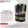 ASIPHITU Reflective High Visibility Safety Vest for Men Women Security with Pockets Zipper Front for Work Vest with Reflective Strips Meets ANSI/ISEA Standards(H-Black-L)