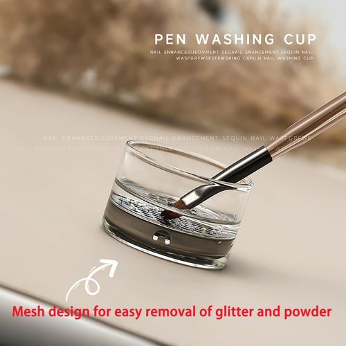 1 PCS Nails Tips Art Acrylic liquid powder removal cup,Nail glitter pen wash cup,Nail pen wash cup,Pen washing cup-The cup to remove glitter and glitter from a nail brush