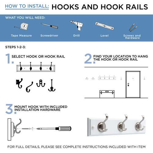 Franklin Brass Ruavista (5-Pack) Coat and Hat Wall Hooks Double Hooks for Hanging Bronze w/Copper Highlights Wall Mount Hanger Backpack, Purse, Bag, Towel Organization Decorative Wall Hooks 137246M
