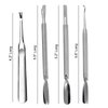 Cuticle Pusher Dual Sided - Sharp Edge Spoon Shaped Double Ended Ingrown Toenail Lifter Remover Trimmer Surgical Medical Grade Stainless Steel Manicure Pedicure Nail Art Care Tools (4 Pc Set) By Krisp