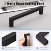 KNOBWELL 10 Pack 6-1/4" Matte Black Stainless Steel Kitchen Cabinet Handles, Cabinet Pulls Square T Bar Cupboard Door Handles, 6-1/4" Hole Spacing, Bathroom Cabinet Handles