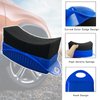 Dickno Tire Dressing Applicator, Car Tire Shine Dressing Applicator Pad with Lid, Auto Tire Wheel Waxing Polishing Sponge, Universal Wheel Shine Tool Accessories for Most Vehicles (Blue, Curved)