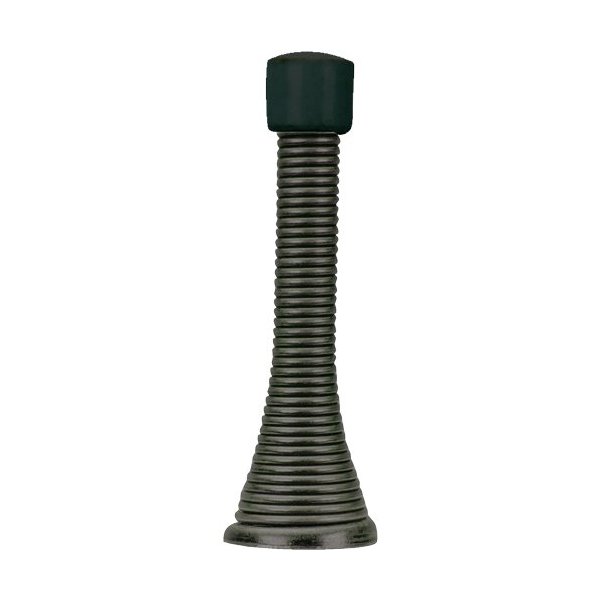 Designers Impressions Oil Rubbed Bronze Spring Door Stop w/ Rubber Bumper: 1389