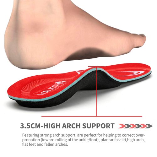 Walkomfy Pain Relief Orthotics, Plantar Fasciitis Arch Support Insoles Shoe Inserts for Maximum Support/All-Day Shock Absorption/Designed for Men and Women 23cm