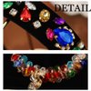 Firuilo Baroque Colorful Headband Crystal Rhinestones Hairband with Beaded Hair Ties Bejeweled Wide Head Band for Women and Girls