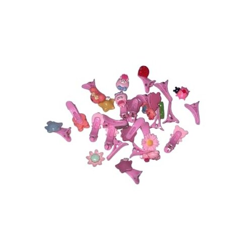 Generic Lucky Rudra Plastic Mini Hair Clips For Girls Pack 20 Pcs Pink Color, 1 Count (Pack of 1)