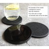 Absorbent Coasters for Drinks with Holder - 6packs, Silicone Coasters with Soft Felt Insert, Black