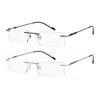 Success Eyewear Reading Glasses 2 Pair Rimless Ultra Lightweight Readers for Men and Women +2.5
