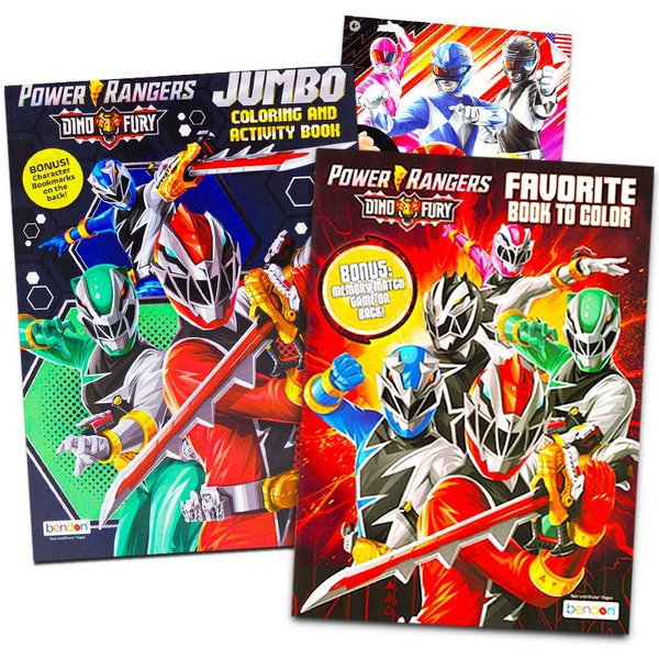 Power Rangers Coloring Book Super Set - 2 Coloring and Activity Books and 25 Stickers