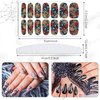 Maitys 168 Pieces Skull Full Wrap Nail Stickers Gothic Art Full Wraps Nail Polish Stickers 3D Self Adhesive Nail Decal Strips with Nail File Girls Nail Decoration