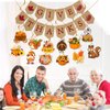 Thanksgiving Decorations, Give Thanks Banner, Thanksgiving Banner Party Decorations with 12pcs Hanging Swirls, Fall Banner with Turkey Decorations for Home Outdoor Indoor Office Classroom, Fall