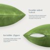 Phantoscope Pack of 2 Velvet Decorative Throw Decorative Pillow Cover Soft Solid Square Cushion Case for Couch Green 18 x 18 inches 45 x 45 cm