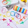 PerKoop 200 Pcs Christian Gifts Include Jesus Loves You Silicone Bracelets and Plastic Cross Necklace for Christian Party Favors