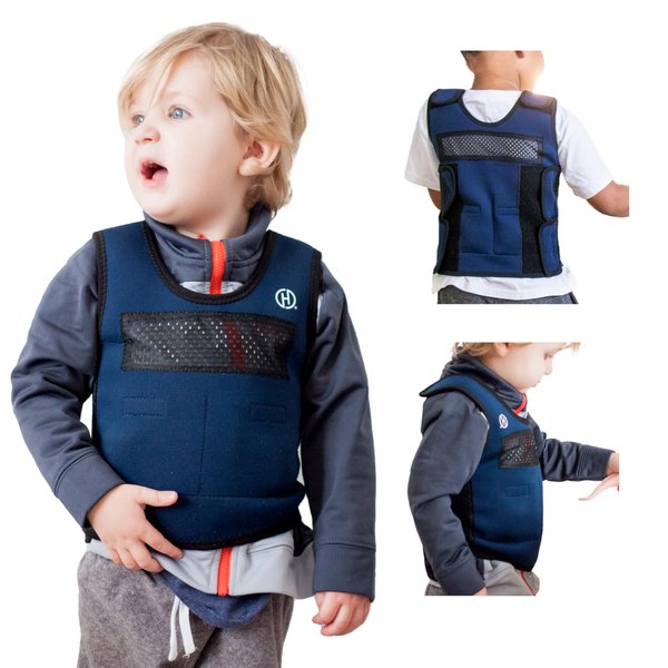 Harkla Weighted Vest for Kids - Neoprene Compression Vest - Ages 2 to 4 - Adjustable Kids Weighted Vest with 2lb weight - Breathable and Washable Compression Vest - Small