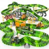 MSKOLER 144 Pieces Dinosaur Toys Car Race Tracks Sets for Kids 3 4 5 6 7 8 Years Old - Flexible Tracks Playset with Kids Dinosaur, Electronic Toy Cars for Boys, Birthday Gifts for Toys Toddlers 3-5