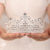 JWICOS Silver Crown for Women Tiara for Women Crystal Rhinestone Tiara for Girls Elegant Princess Queen Crown Tiara for Halloween Pageant Birthday Pageant Prom Wedding Bridal Tiara for Bride (Silver)