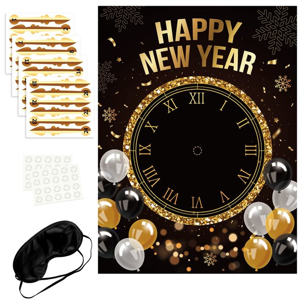 R1chyK1ng New Year’s Eve Games 2025 – Happy New Year Activities Clock Game Party Decorations Supplies Decor