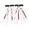 Purggy 6 Pcs Hair Bow Clips for Women Girls, Ribbon Hair Bows with Long Tail, Bowknot Tassel Claw Hair Clip for Women, Hair Barrettes with Bow Accessories（Black, pink, beige）