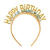 Doneace Happy Birthday Headband Glitter Tassel Birthday Tiaras Birthday Girl Crowns Hairband for Women Girls Kids, Happy Birthday'Headpiece for Party Favors Hair Accessories Sweet Gifts1Pcs Yellow