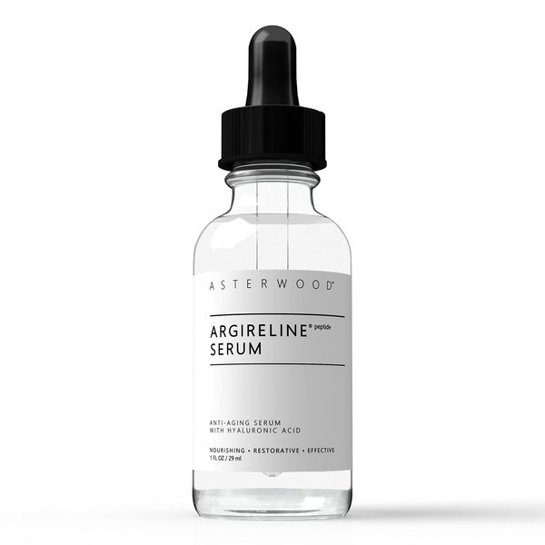 ASTERWOOD Argireline Peptide with Hyaluronic Acid Serum Face Care, Anti Wrinkle Face Serum, Dark Spot Remover & Face Brightening Serum, Facial Skin Care Products, 1 oz Glass Bottle