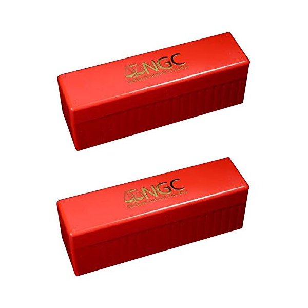 NGC Plastic Storage Box for 20 Slab Coin Holders Red 2 Pack