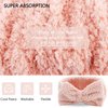 ACO-UINT 2 Pack Spa Headbands, Soft Headbands for Washing Face Make Up Headbands, Microfiber Hair Band Skincare Headbands for Women Girls (White and Pink)