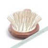 Natural Wood Bristle Hair Brush, Gentle Massage, Pear Wood Handle, Made in Germany, Model PWW, For All Hair Types, Rounded Wood Pins, Anti-Static