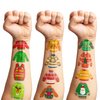 96 PCS Funny Winter Ugly Temporary Tattoos Themed Birthday Party Decorations Supplies Favors Decor Cute Snowflake Santa Tattoo Stickers Gifts For Kids Boys Girls School Prizes Carnival Christmas