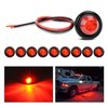 Nilight - TL-04 10 PCS 3/4 Inch Round LED Clearance Light LED Front Rear Side Marker Indicator Light Bullet Marker Light for Truck RV Car Bus Trailer Van Caravan Boat 12V, Red, 2 Years Warranty