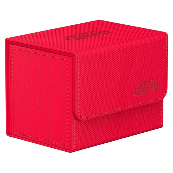 Ultimate Guard Sidewinder 80+, Deck Box for 80 Double-Sleeved TCG Cards, Red, Magnetic Closure & Microfiber Inner Lining for Secure Storage