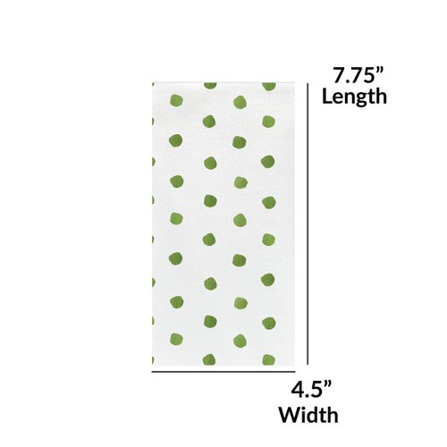 Vietri Papersoft Napkins Dot Green Guest Towels, 50-Pack Spunlace Table/Bathroom Hand Towels