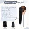 Rich Choices Claw Clip Ponytail Extension Human Hair Real Hair Ponytail Extension Balayage Jet Black 14 Inch 105g One Piece Clip In Long Ponytail Hair Extensions Straight For Women #1
