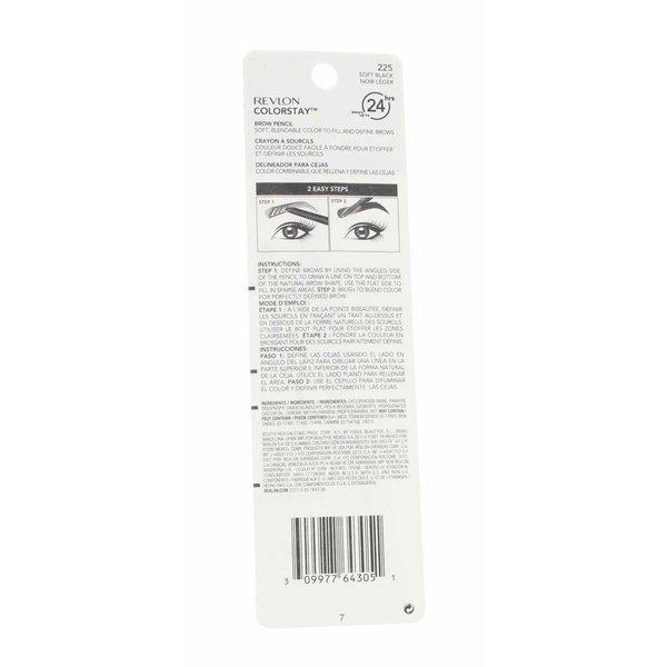 Revlon ColorStay Brow Pencil, Soft Black, 0.012 Ounce