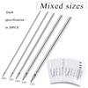 Honoson 100 Pcs Ear Nose Body Piercing Needles Mix Size 12G 14G 16G 18G 20G Stainless Steel Piercing Jewelry Kit and 1 Pcs Slotted Locking Pennington Forceps for Kit Supplies