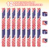 ArtCreativity Patriotic Slap Bracelets for Kids, Set of 12, Stars and Stripes Slap Wrist Bands, July 4th Party Favors for Kids, Red, White, and Blue Accessories for Memorial and Veterans Day