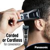 Panasonic Hair and Beard Trimmer, Men's, with 39 Adjustable Trim Settings and Two Comb Attachments for Beard and Hair, Corded or Cordless Operation, ER-GB60-K, Black